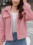 Damen Frühling/Herbst Oberbekleidung Retro Nahtverarbeitung Unifarben Langarm Schalkragen Jacke