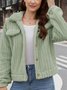 Damen Frühling/Herbst Oberbekleidung Retro Nahtverarbeitung Unifarben Langarm Schalkragen Jacke