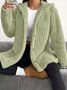Damen Frühling/Herbst Oberbekleidung Lässig Unifarben Langarm Kapuze Jacke