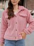 Damen Frühling/Herbst Oberbekleidung Retro Nahtverarbeitung Unifarben Langarm Schalkragen Jacke
