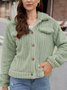 Damen Frühling/Herbst Oberbekleidung Retro Nahtverarbeitung Unifarben Langarm Schalkragen Jacke