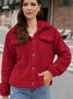 Damen Frühling/Herbst Oberbekleidung Retro Nahtverarbeitung Unifarben Langarm Schalkragen Jacke