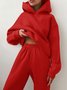 Damen Unifarben Nahtverarbeitung Zweiteiliges Set Täglich Langarm Lässig Frühling/Herbst Bluse mit Hose Matching Set