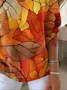 Damen Malerei Frühling/Herbst Lässig Langarm V-Ausschnitt Baumwolle Pullover