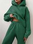 Damen Unifarben Nahtverarbeitung Zweiteiliges Set Täglich Langarm Lässig Frühling/Herbst Bluse mit Hose Matching Set