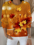 Damen Verlaufsmuster Winter Retro Langarm Rundhals Pullover