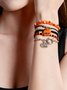 Halloween Lustig Schädel Reis Korn Armband Set Persönlichkeit Teufel Ösen Glasur die Fledermaus mehrschichtig Armband
