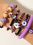 Halloween Lustig Schädel Reis Korn Armband Set Persönlichkeit Teufel Ösen Glasur die Fledermaus mehrschichtig Armband