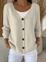 Damen Unifarben Lässig Frühling/Herbst Strickjacke