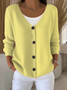 Damen Unifarben Lässig Frühling/Herbst Strickjacke