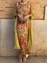 Damen Gestreift Print Zweiteiliges Set Täglich Langarm Retro Frühling/Herbst Mantel mit Rock Matching Set