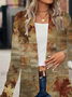 Damen Ahornblatt Frühling/Herbst Aufdecken Lässig Print Leicht Strickjacke