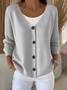 Damen Unifarben Lässig Frühling/Herbst Strickjacke