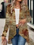 Damen Ahornblatt Frühling/Herbst Aufdecken Lässig Print Leicht Strickjacke
