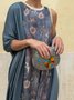 Damen Gestreift Print Zweiteiliges Set Täglich Langarm Retro Frühling/Herbst Mantel mit Rock Matching Set