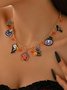 Neu Halloween Zubehör Nische Katze Geist Kürbis hochwertig Schmuck Schlüsselbein Kette Damen Pendant Licht Luxuriös Halskette