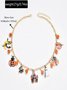 Neu Halloween Zubehör Nische Katze Geist Kürbis hochwertig Schmuck Schlüsselbein Kette Damen Pendant Licht Luxuriös Halskette