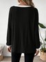 Damen Unifarben Langarm T-Shirts T-Shirt Rundhals Lässig Frühling/Herbst Oberteile