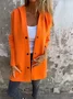 Damen Frühling/Herbst Oberbekleidung Retro Nahtverarbeitung Unifarben Langarm Stehkragen Jacke