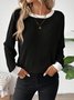 Damen Unifarben Langarm T-Shirts T-Shirt Rundhals Lässig Frühling/Herbst Oberteile