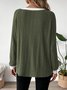 Damen Unifarben Langarm T-Shirts T-Shirt Rundhals Lässig Frühling/Herbst Oberteile
