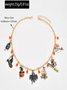 Neu Halloween Zubehör Nische Katze Geist Kürbis hochwertig Schmuck Schlüsselbein Kette Damen Pendant Licht Luxuriös Halskette