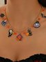 Neu Halloween Zubehör Nische Katze Geist Kürbis hochwertig Schmuck Schlüsselbein Kette Damen Pendant Licht Luxuriös Halskette