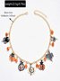 Neu Halloween Zubehör Nische Katze Geist Kürbis hochwertig Schmuck Schlüsselbein Kette Damen Pendant Licht Luxuriös Halskette