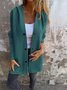 Damen Frühling/Herbst Oberbekleidung Retro Nahtverarbeitung Unifarben Langarm Stehkragen Jacke