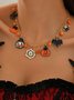 Neu Halloween Zubehör Nische Katze Geist Kürbis hochwertig Schmuck Schlüsselbein Kette Damen Pendant Licht Luxuriös Halskette