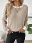 Damen Unifarben Langarm T-Shirts T-Shirt Rundhals Lässig Frühling/Herbst Oberteile