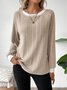 Damen Unifarben Langarm T-Shirts T-Shirt Rundhals Lässig Frühling/Herbst Oberteile