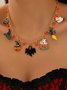 Neu Halloween Zubehör Nische Katze Geist Kürbis hochwertig Schmuck Schlüsselbein Kette Damen Pendant Licht Luxuriös Halskette