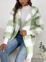 Damen Frühling/Herbst Oberbekleidung Retro Nahtverarbeitung Kariert Langarm Mit Kapuze Jacke