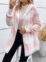 Damen Frühling/Herbst Oberbekleidung Retro Nahtverarbeitung Kariert Langarm Mit Kapuze Jacke