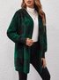 Damen Frühling/Herbst Oberbekleidung Retro Nahtverarbeitung Kariert Langarm Mit Kapuze Jacke