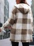 Damen Frühling/Herbst Oberbekleidung Retro Nahtverarbeitung Kariert Langarm Mit Kapuze Jacke
