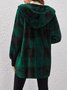 Damen Frühling/Herbst Oberbekleidung Retro Nahtverarbeitung Kariert Langarm Mit Kapuze Jacke