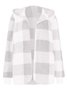 Damen Frühling/Herbst Oberbekleidung Retro Nahtverarbeitung Kariert Langarm Mit Kapuze Jacke