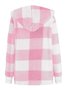Damen Frühling/Herbst Oberbekleidung Retro Nahtverarbeitung Kariert Langarm Mit Kapuze Jacke