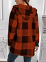 Damen Frühling/Herbst Oberbekleidung Retro Nahtverarbeitung Kariert Langarm Mit Kapuze Jacke