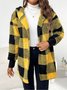 Damen Frühling/Herbst Oberbekleidung Retro Nahtverarbeitung Kariert Langarm Mit Kapuze Jacke