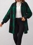 Damen Frühling/Herbst Oberbekleidung Retro Nahtverarbeitung Kariert Langarm Mit Kapuze Jacke