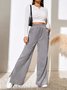 Damen Unifarben Lang Elastische Taille Hose Lässig Frühling/Herbst Hose
