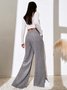 Damen Unifarben Lang Elastische Taille Hose Lässig Frühling/Herbst Hose