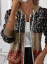Damen Frühling/Herbst Oberbekleidung Lässig Print Geblümt Langarm Kapuze Jacke