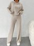 Damen Unifarben Geprägt Zweiteiliges Set Täglich Langarm Lässig Frühling/Herbst Bluse mit Hose Matching Set