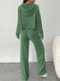 Damen Unifarben Geprägt Zweiteiliges Set Täglich Langarm Lässig Frühling/Herbst Bluse mit Hose Matching Set
