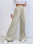 Damen Unifarben Lang Elastische Taille Hose Lässig Frühling/Herbst Hose