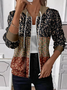 Damen Frühling/Herbst Oberbekleidung Lässig Print Geblümt Langarm Kapuze Jacke